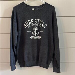 Surf Style Gray Panama City Beach Crewneck